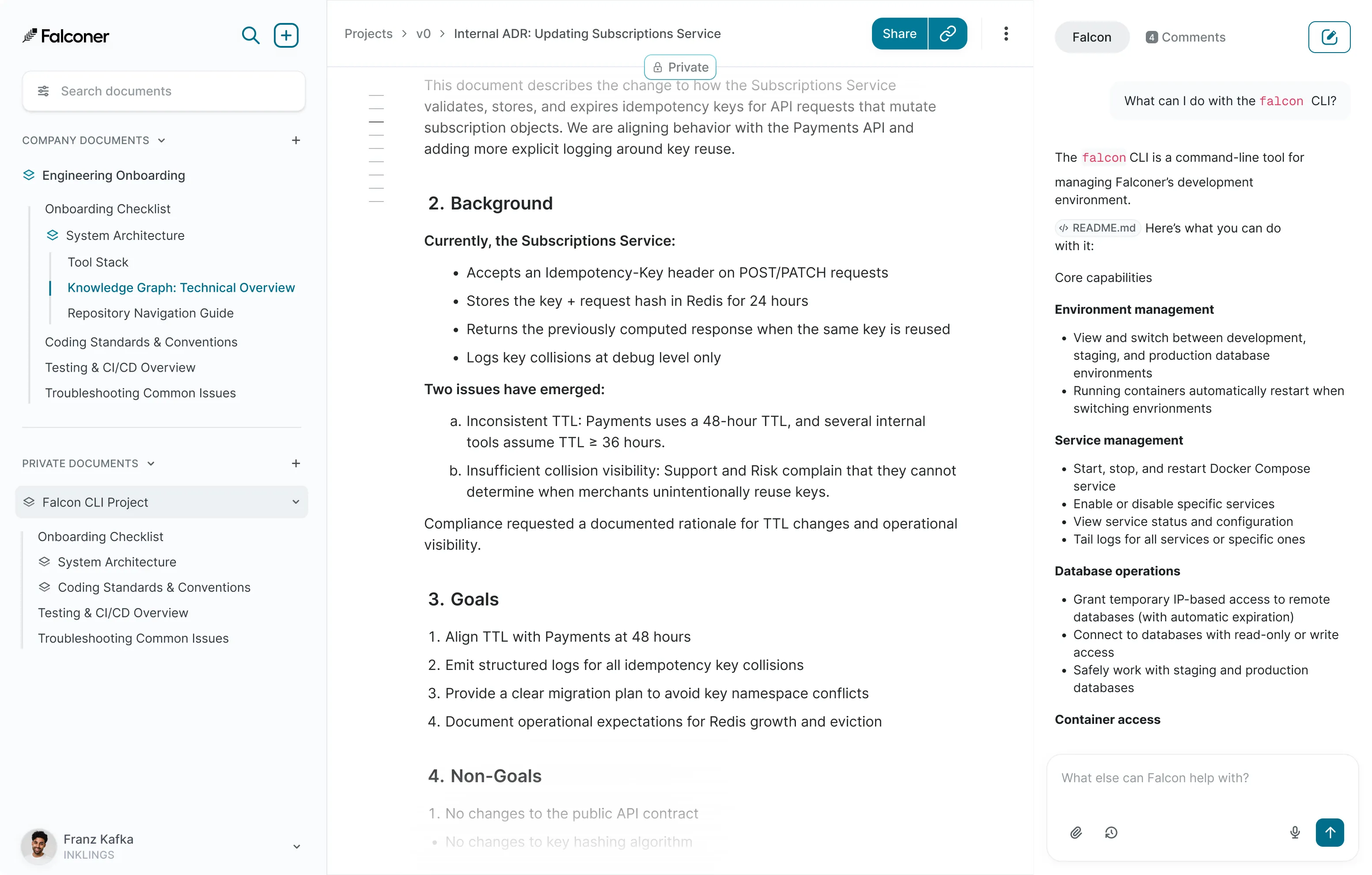 Falconer app screenshot